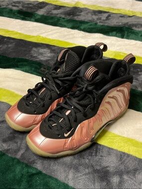 Nike Foamposite One Rose Gold and Black Sneakers Size 6.5Y